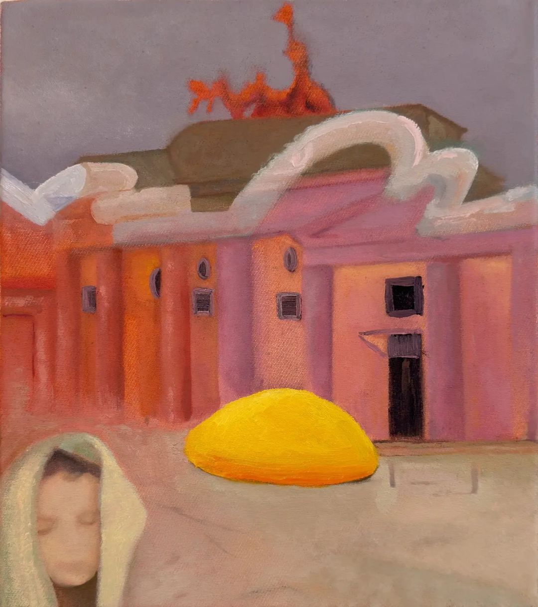 Ochre, Forecourt — Oil on canvas by Eyad Sbeigh, 2026