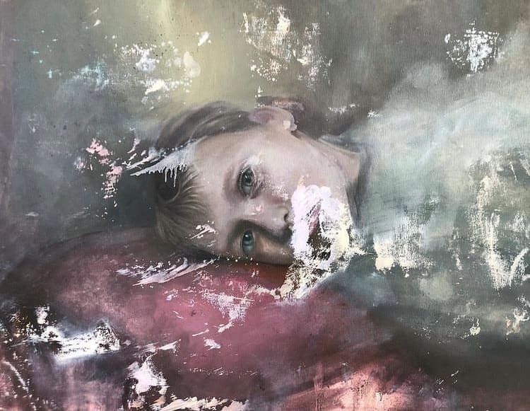 Doppelbelichtung, Übereinander — Oil on canvas by Eyad Sbeigh, 2022