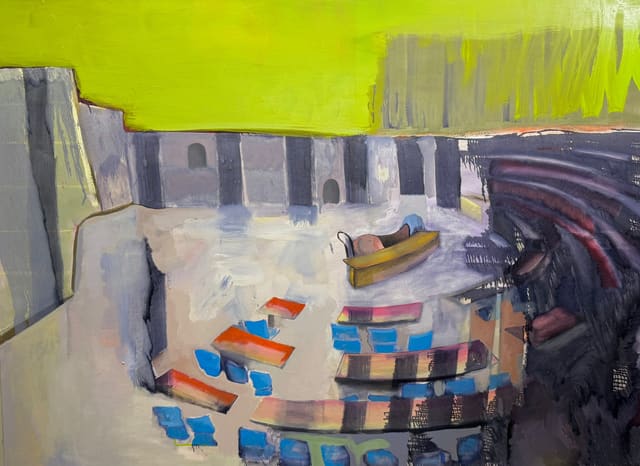 Kernschatten, Aussparung — Oil on canvas by Eyad Sbeigh, 2025
