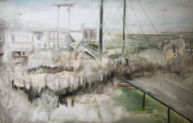 Nachmittag, Überschneidung — Oil on canvas by Eyad Sbeigh, 2022